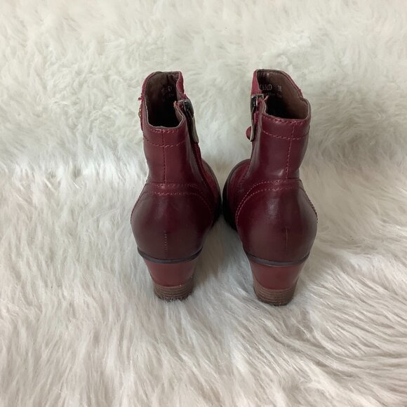 L'Artiste Spring Step Burgundy Red Leather & Suede Belgard Boots 36 - Picture 3 of 9